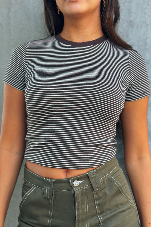 It's A Vibe Striped Tee (Brown)