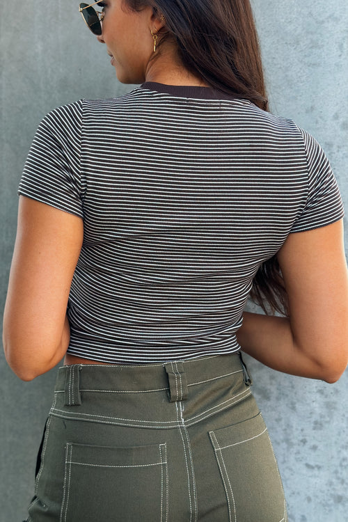 It's A Vibe Striped Tee (Brown)