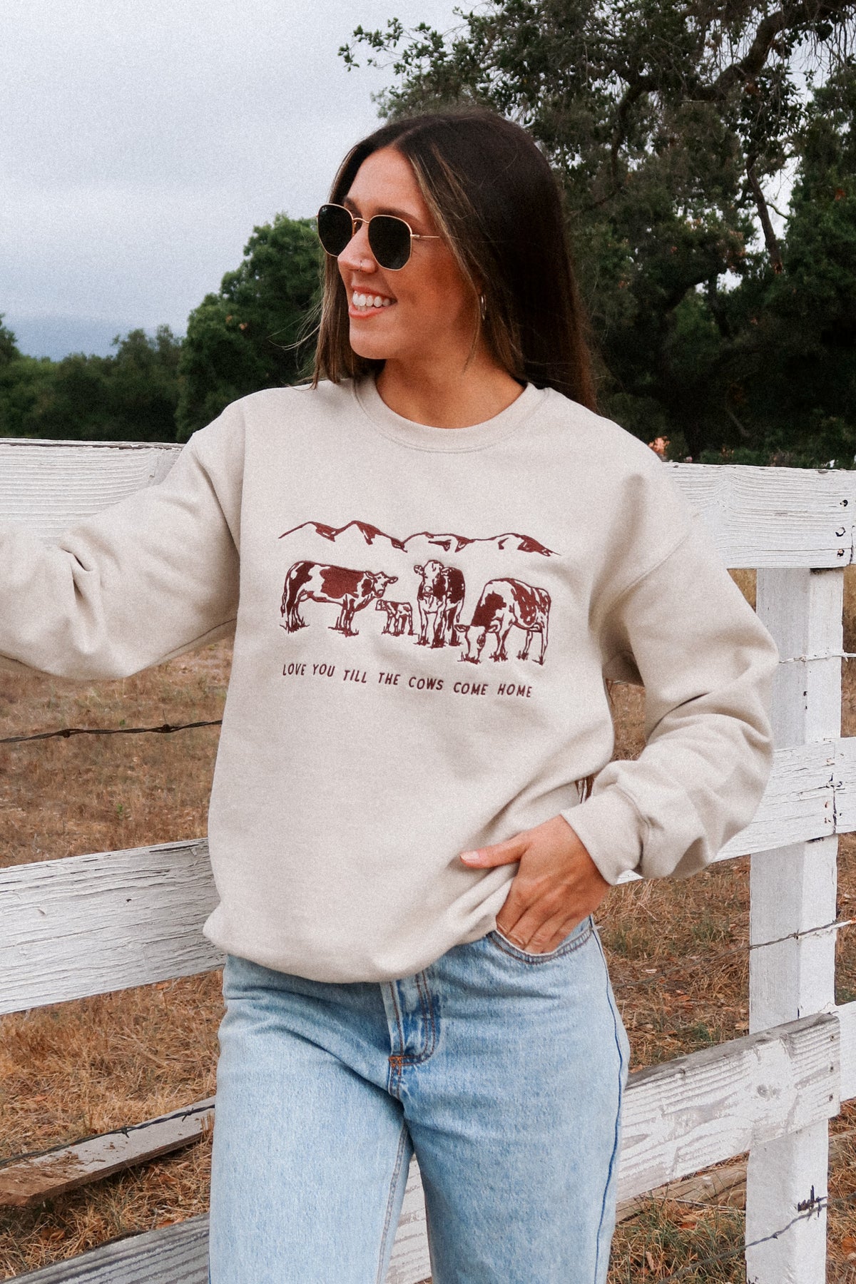 Cows Come Home Embroidered Sweatshirt