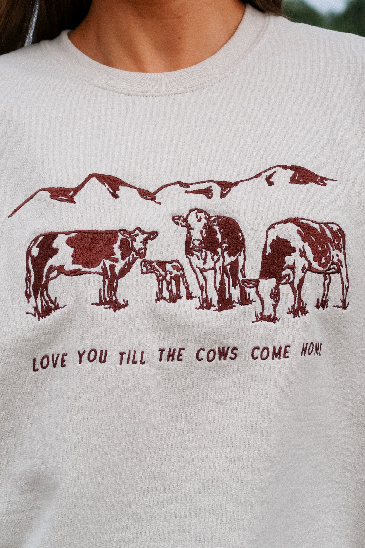 Cows Come Home Embroidered Sweatshirt