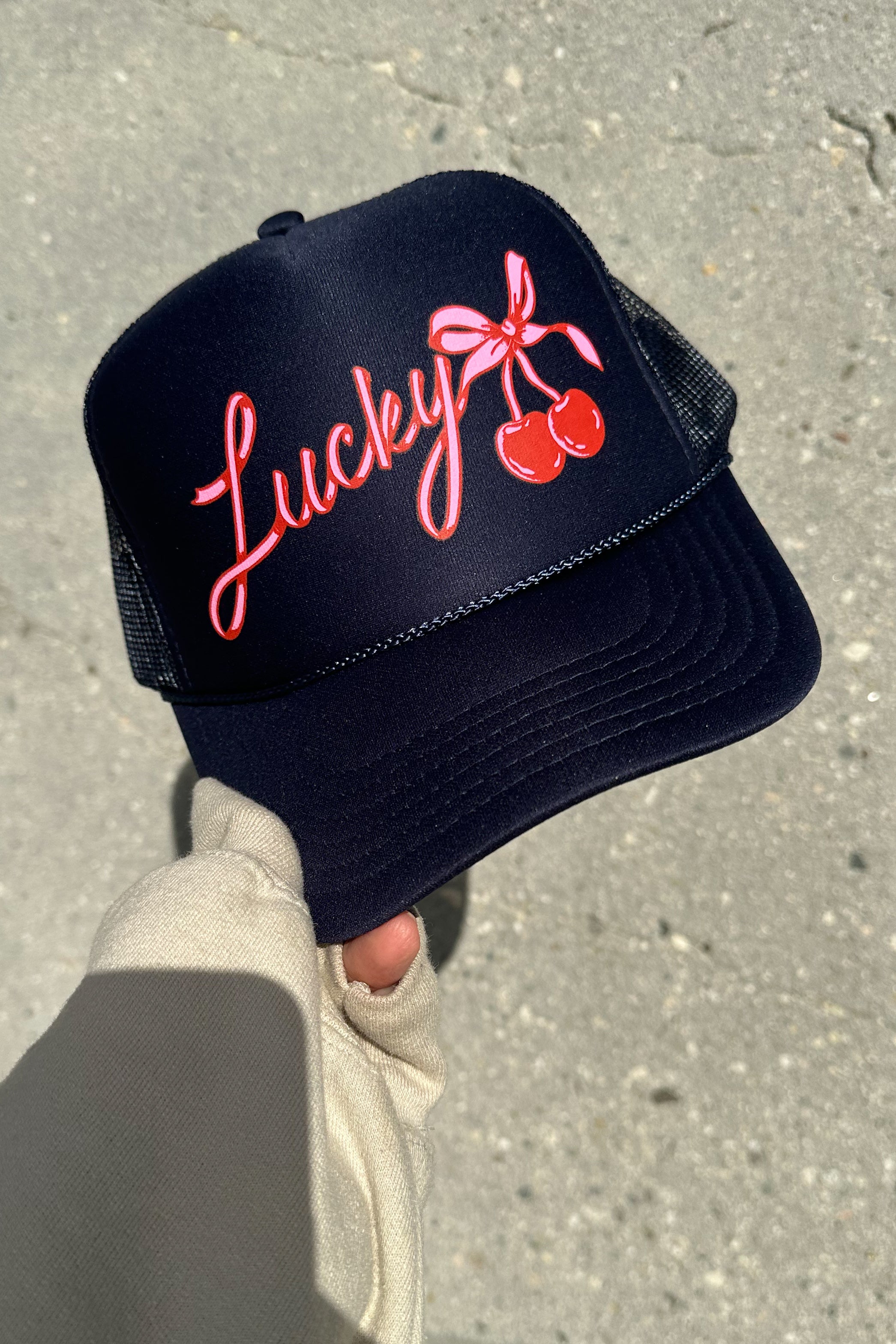 Lucky Girl Trucker Hat (Navy)