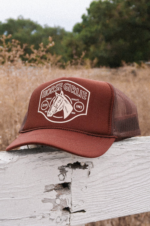 Horse Girlie Trucker Hat (Brown)