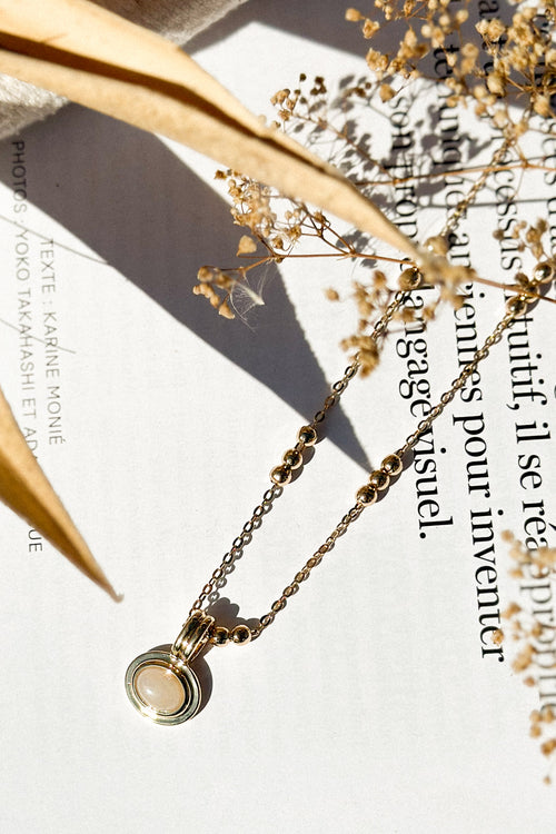 14k Gold Plated Moonstone Necklace
