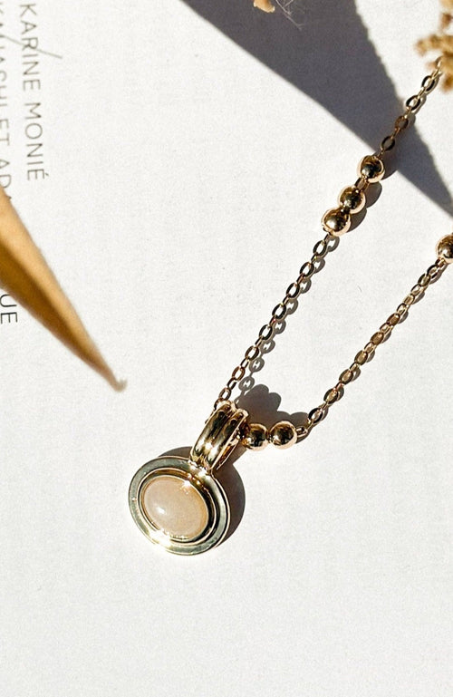 14k Gold Plated Moonstone Necklace