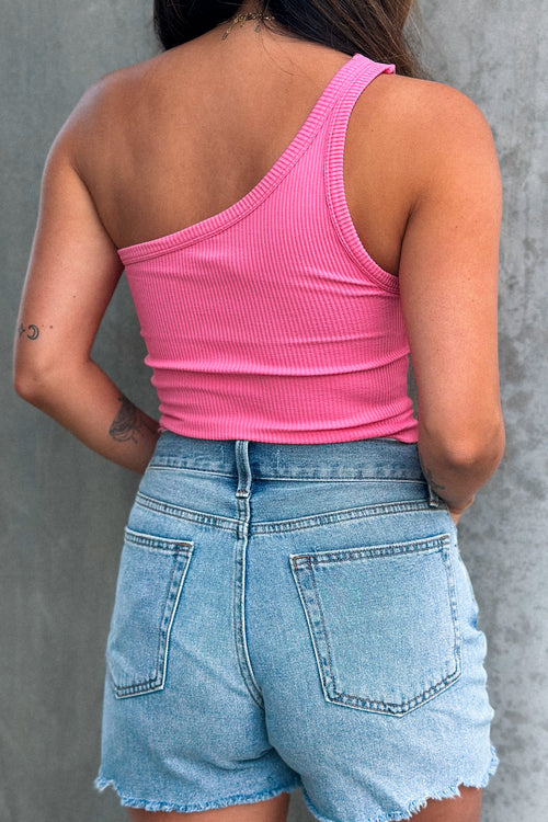 Skylar One Shoulder Top (Pink Cosmo)