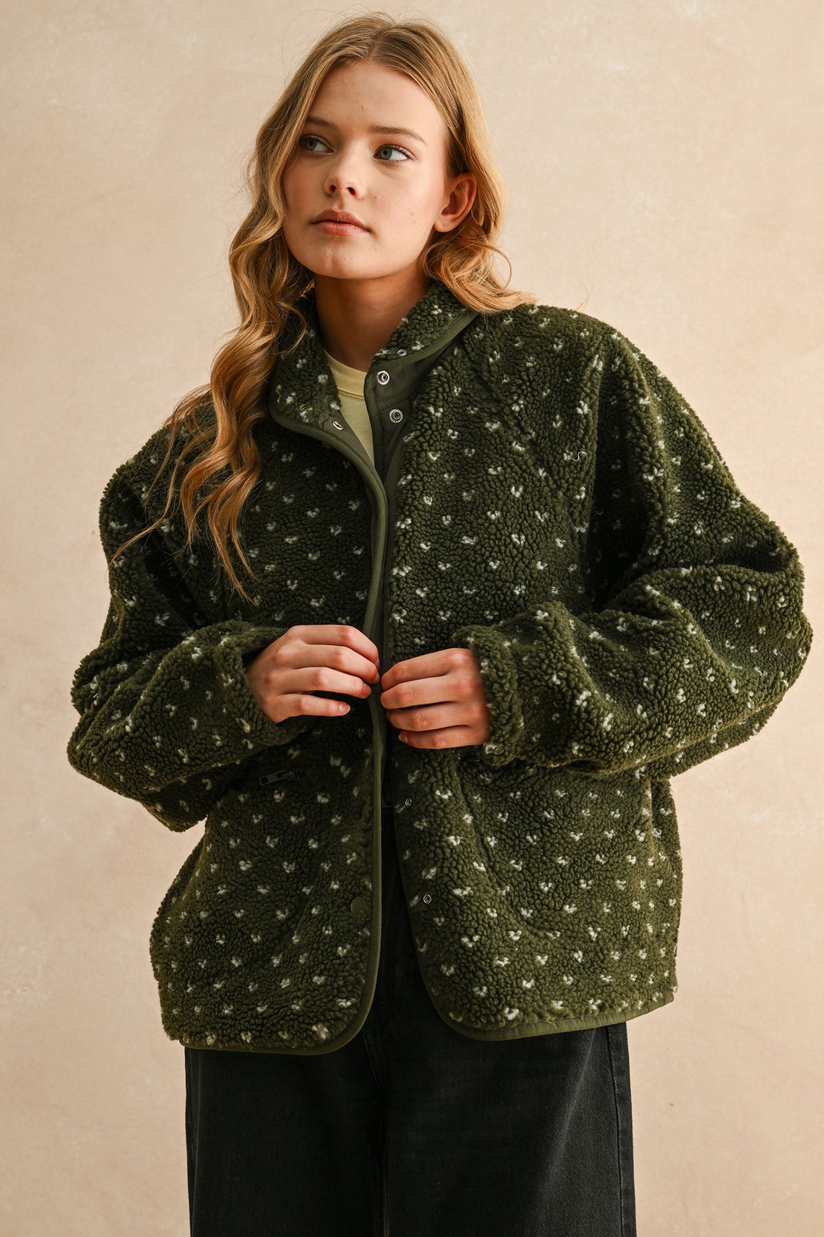 Cottage Sherpa Jacket (Olive/Stone)