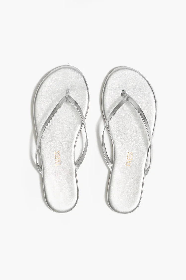Clear flip-flops on a white background