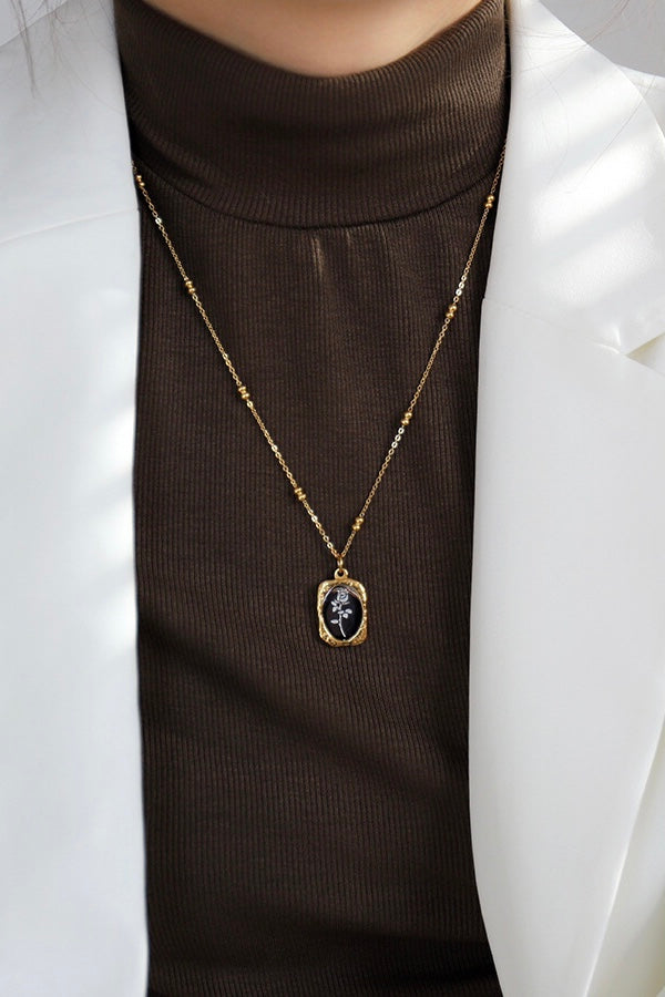 18k Gold Plated Rose Necklace