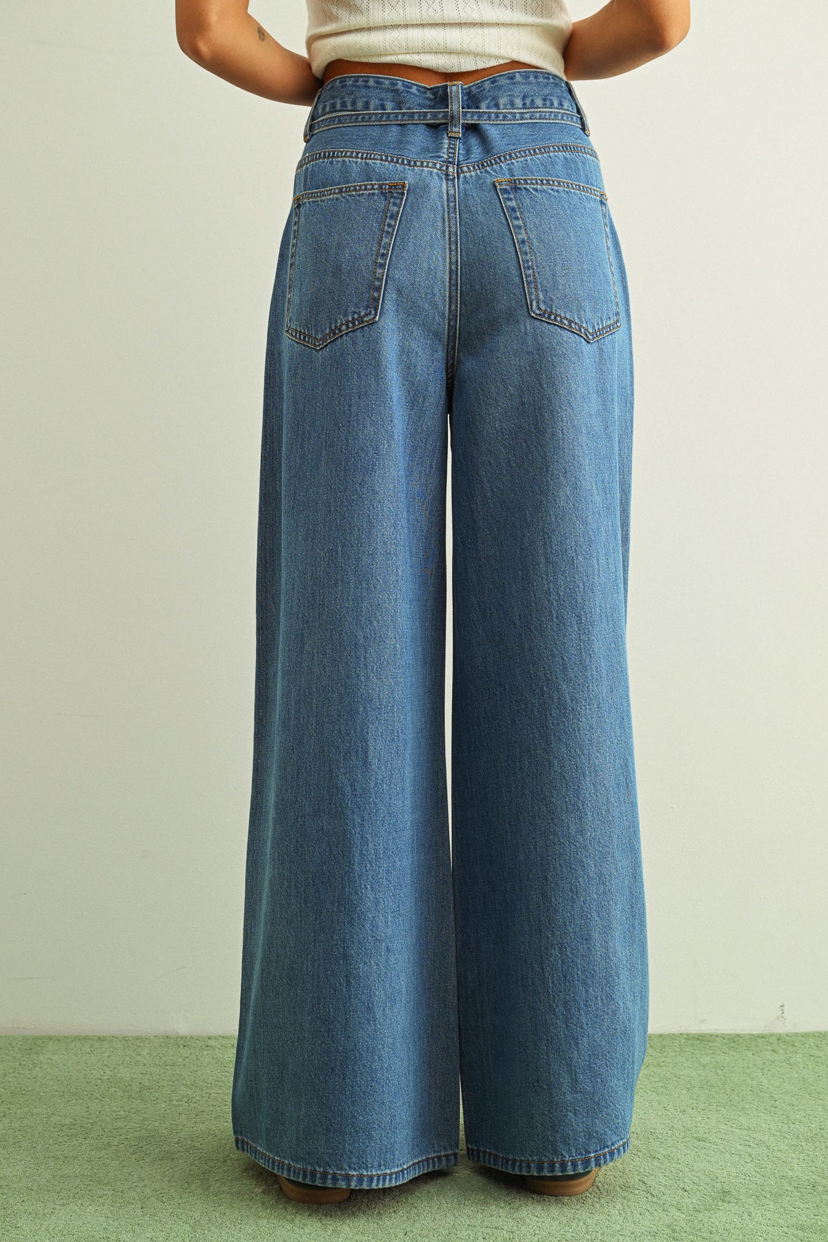 Essential Belted Denim Pants