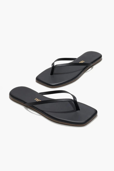 TKEES Square Toe Lily Leather Flip Flop (Black) – Shop TIKI GIRL