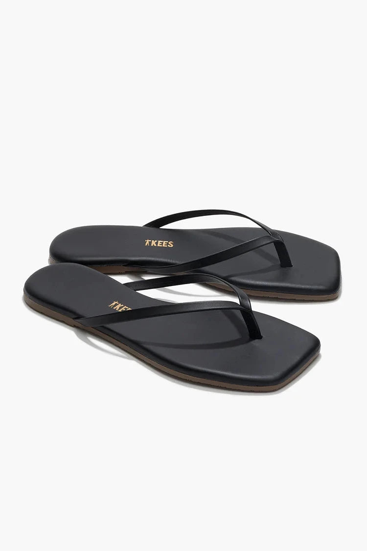 Black sandals against a white background