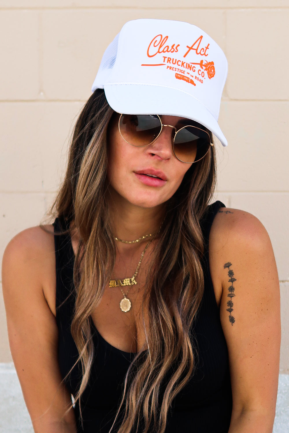 Class Act Trucking Trucker Hat (White)