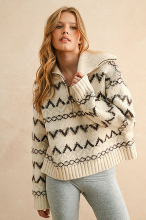 Chestnut + Cream Sweater
