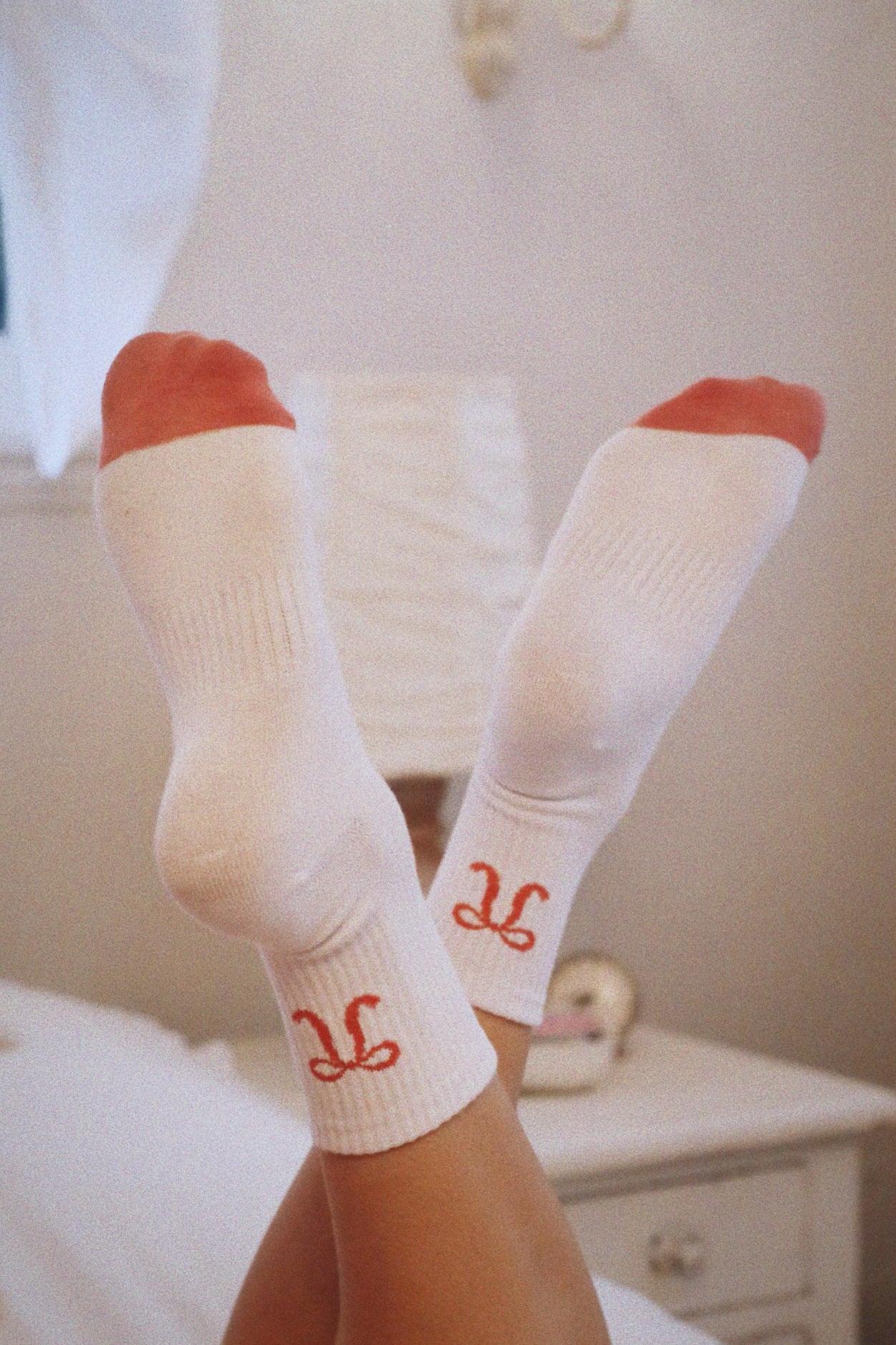 Bow Socks (Deep Pink)