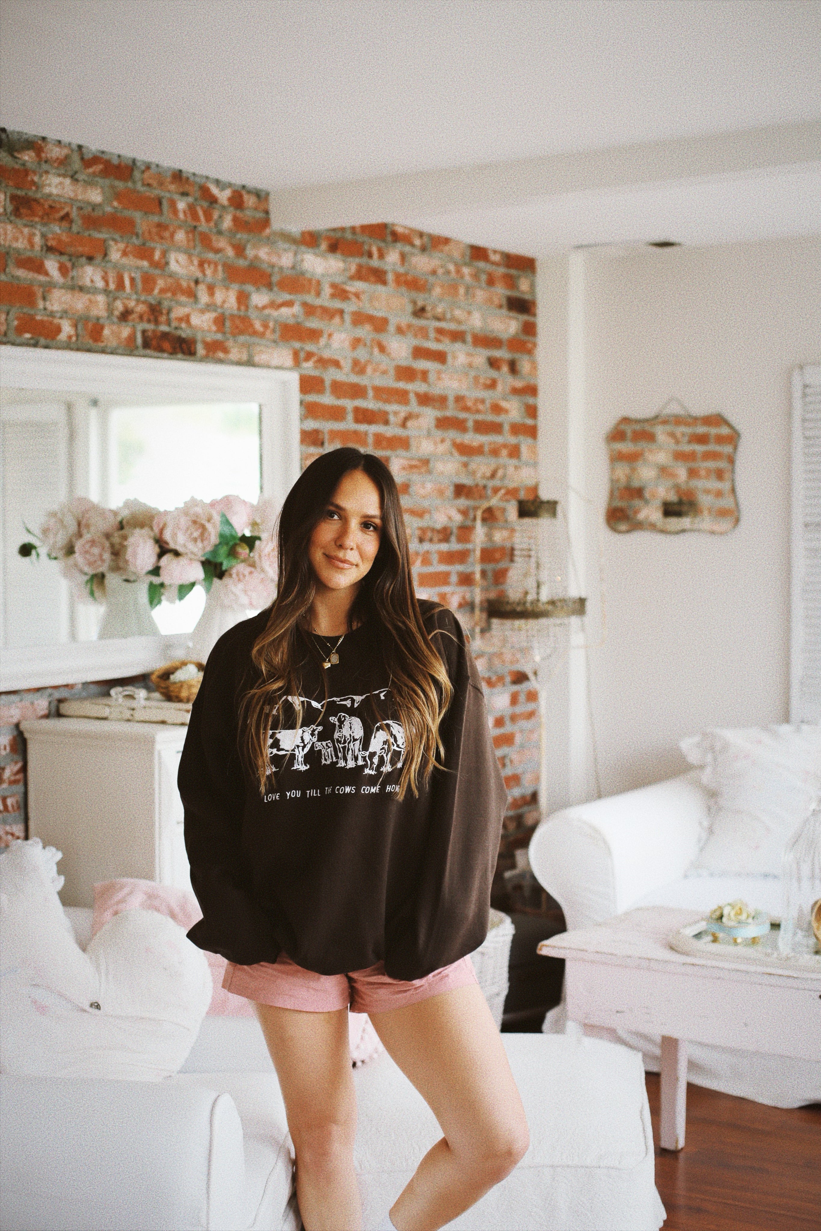 Cows Come Home (Chocolate) Embroidered Sweatshirt