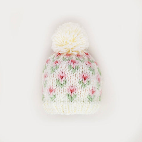 Huggalugs - Bitty Blooms Blush Beanie Hat: Medium (6-24 months)