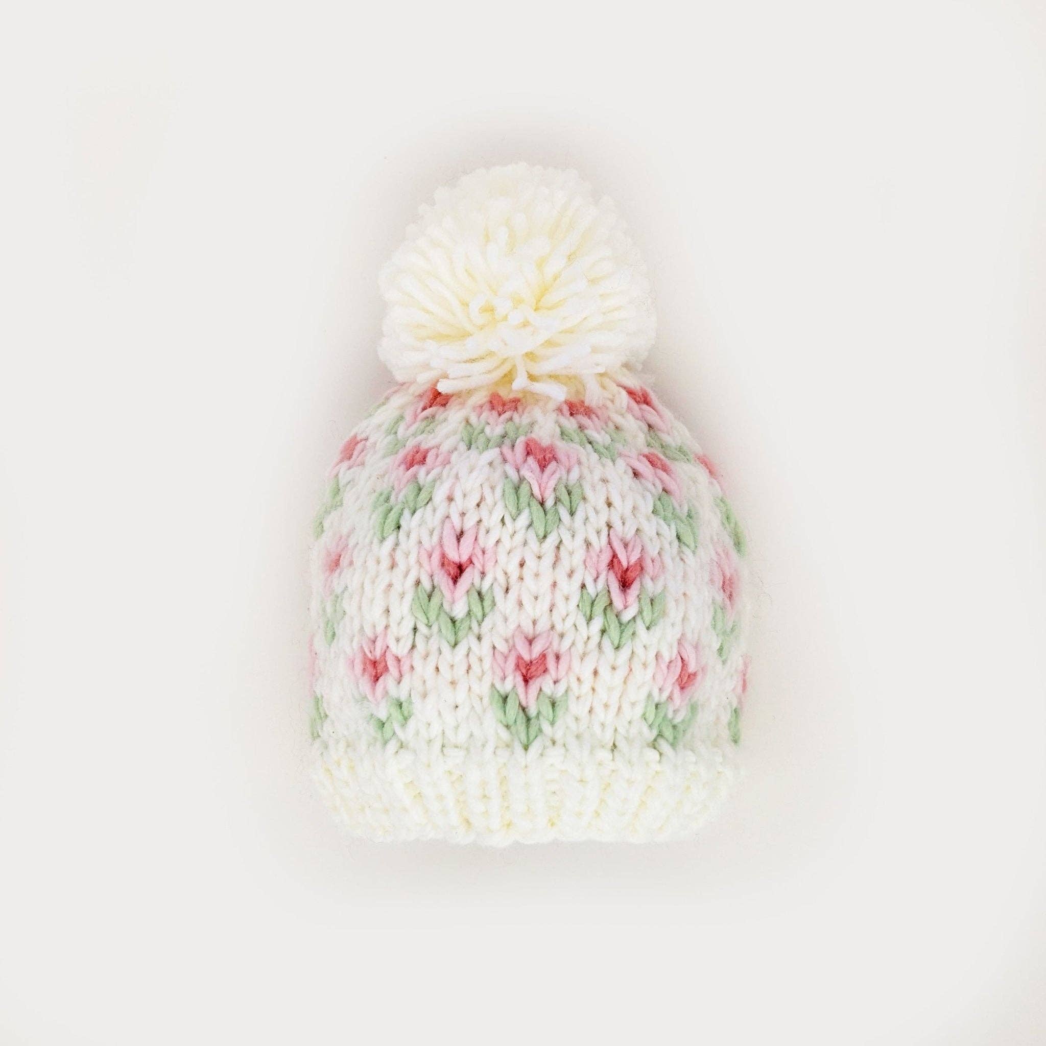 Huggalugs - Bitty Blooms Blush Beanie Hat: Small (0-6 months)