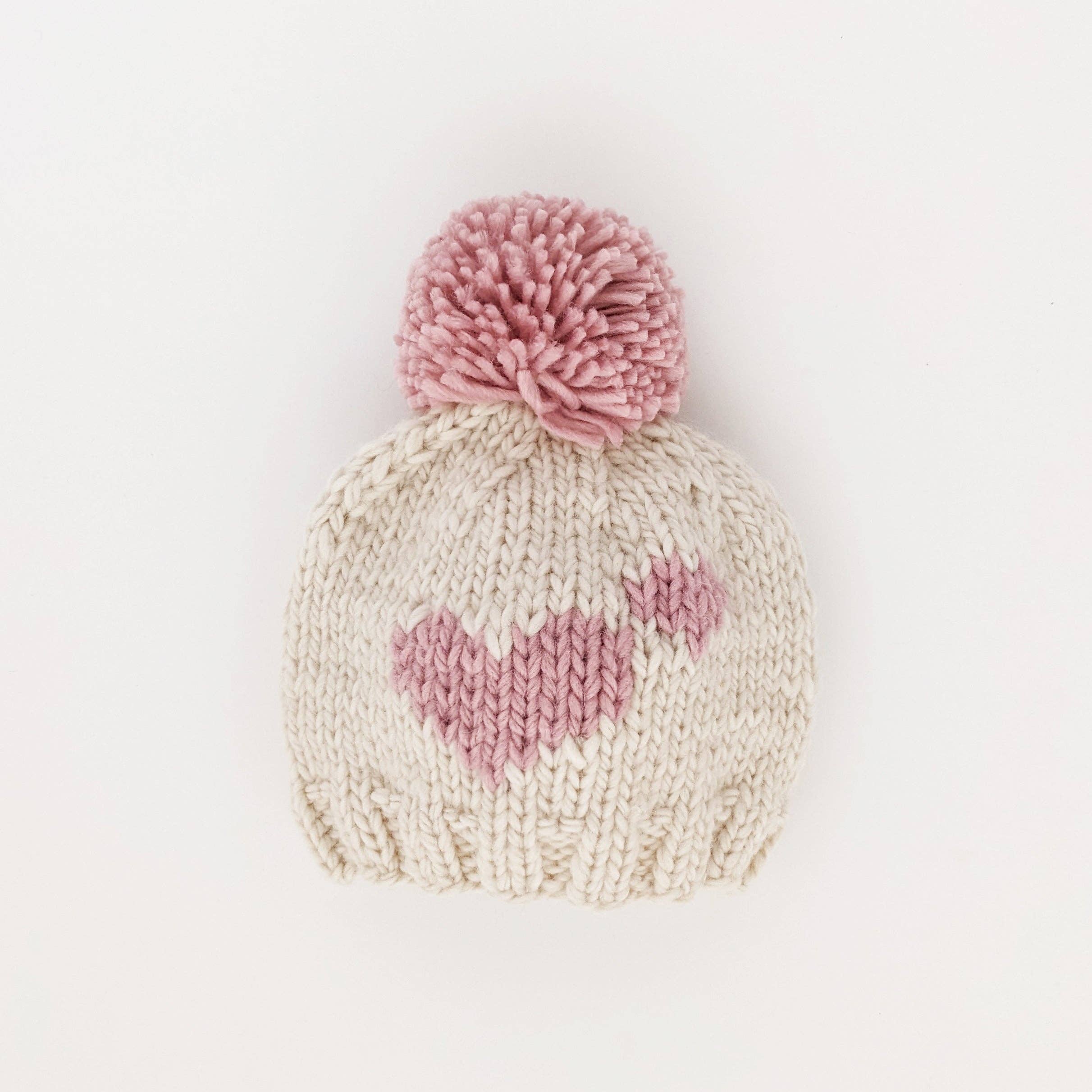 Huggalugs - Sweetheart Knit Beanie Hat Rosy: S (0-6 months)