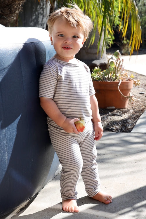 Little Legging (Oatmeal Stripe)