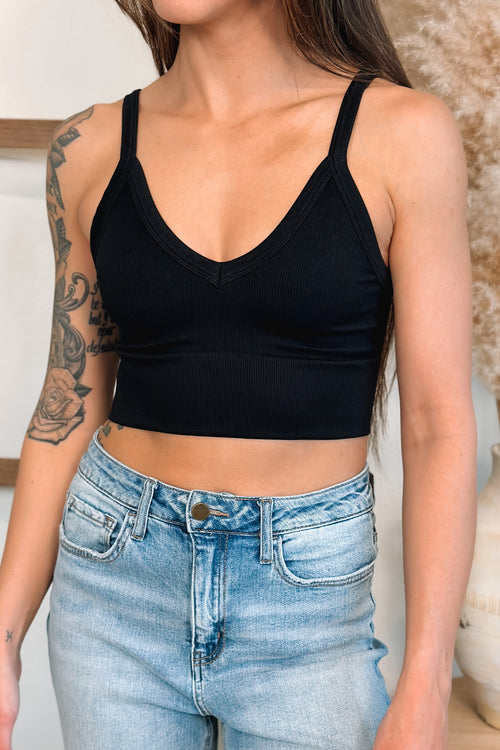 Olivia V-Neck Tank (Black)