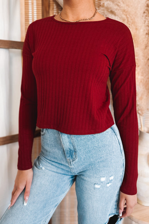 Day To Day Long Sleeve (Burgundy) - FINAL SALE