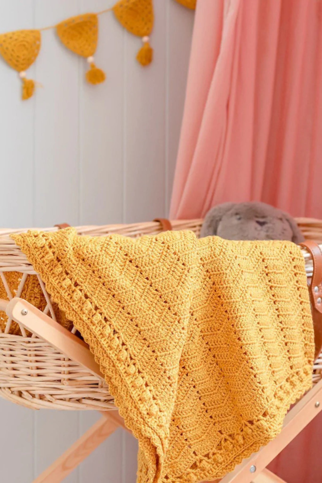 Artisan Crocheted Baby Blanket (Turmeric)