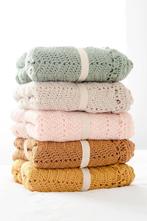 Artisan Crocheted Baby Blanket (Sage)