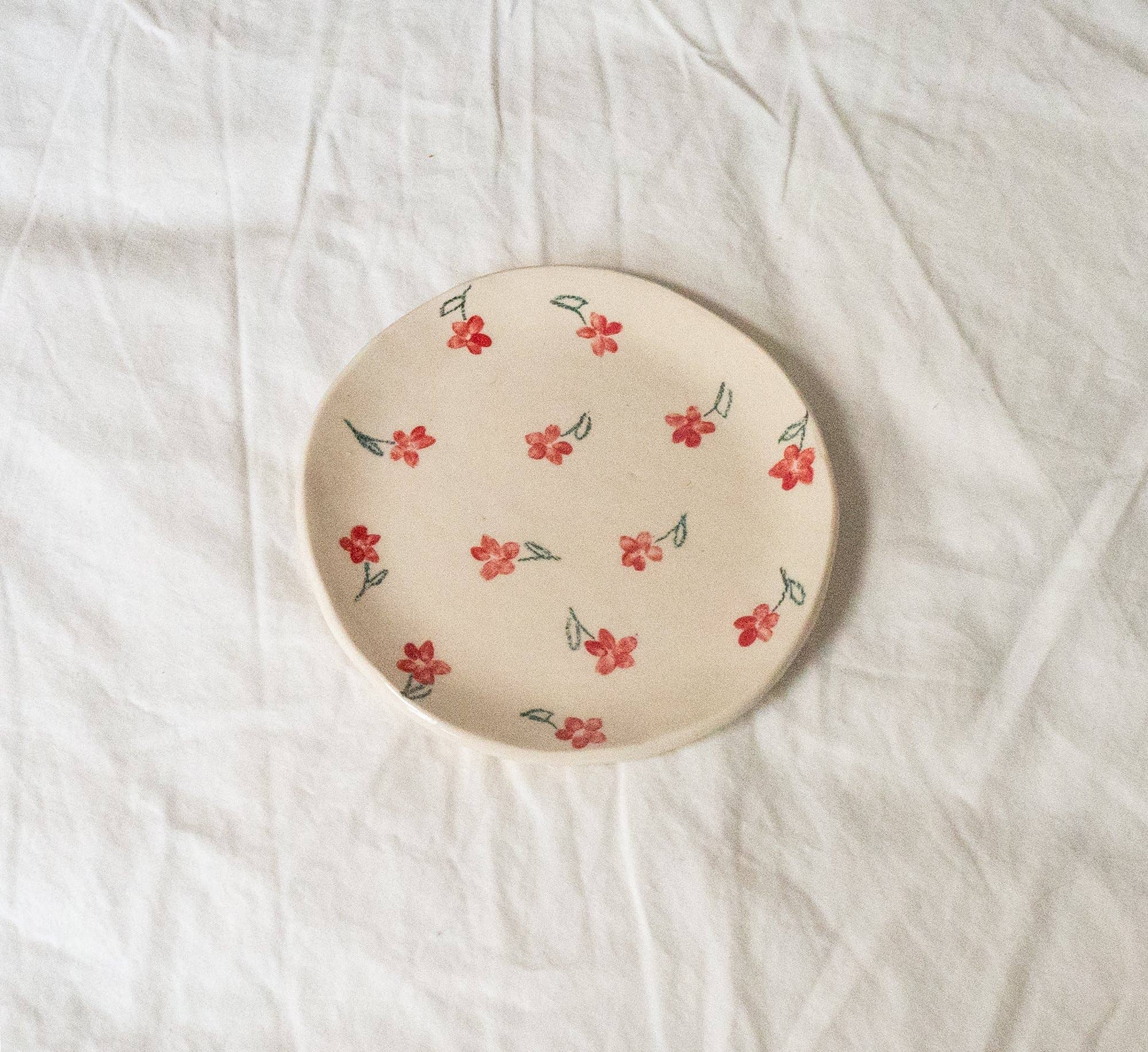 Red Poppy Catchall Plate